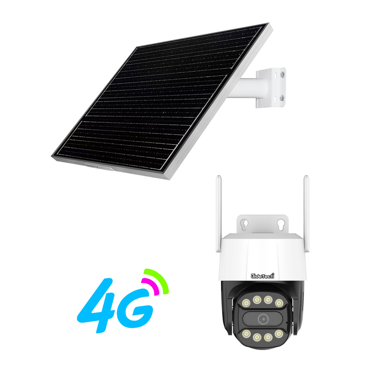 JideTech 4MP/5MP/8MP  Solar Powered 4G WiFi Mini PTZ Camera with 60W36AH Rechargeable Li batteries（Q2）