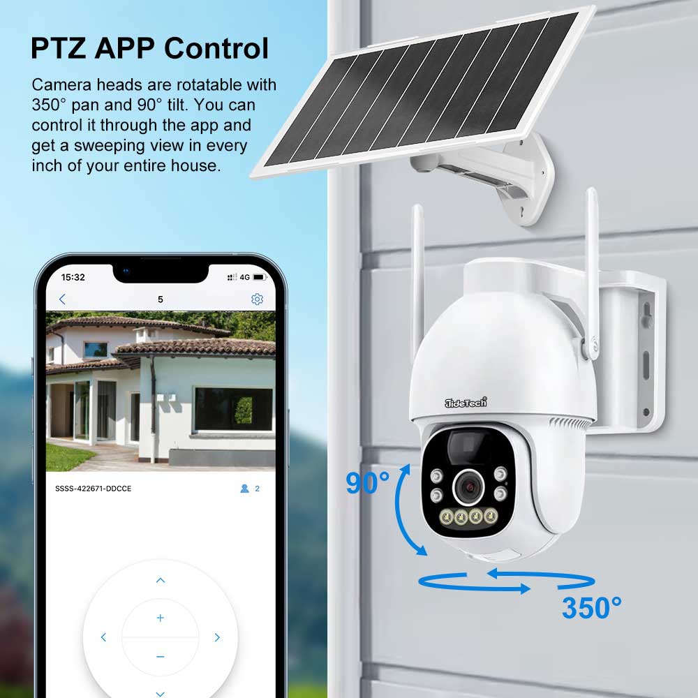 JideTech 2MP/4MP Solar PIR PTZ 4G Camera(S1-4G)