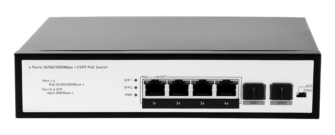 JideTech Gigabit 6-port PoE switch (304GP-2SFP)