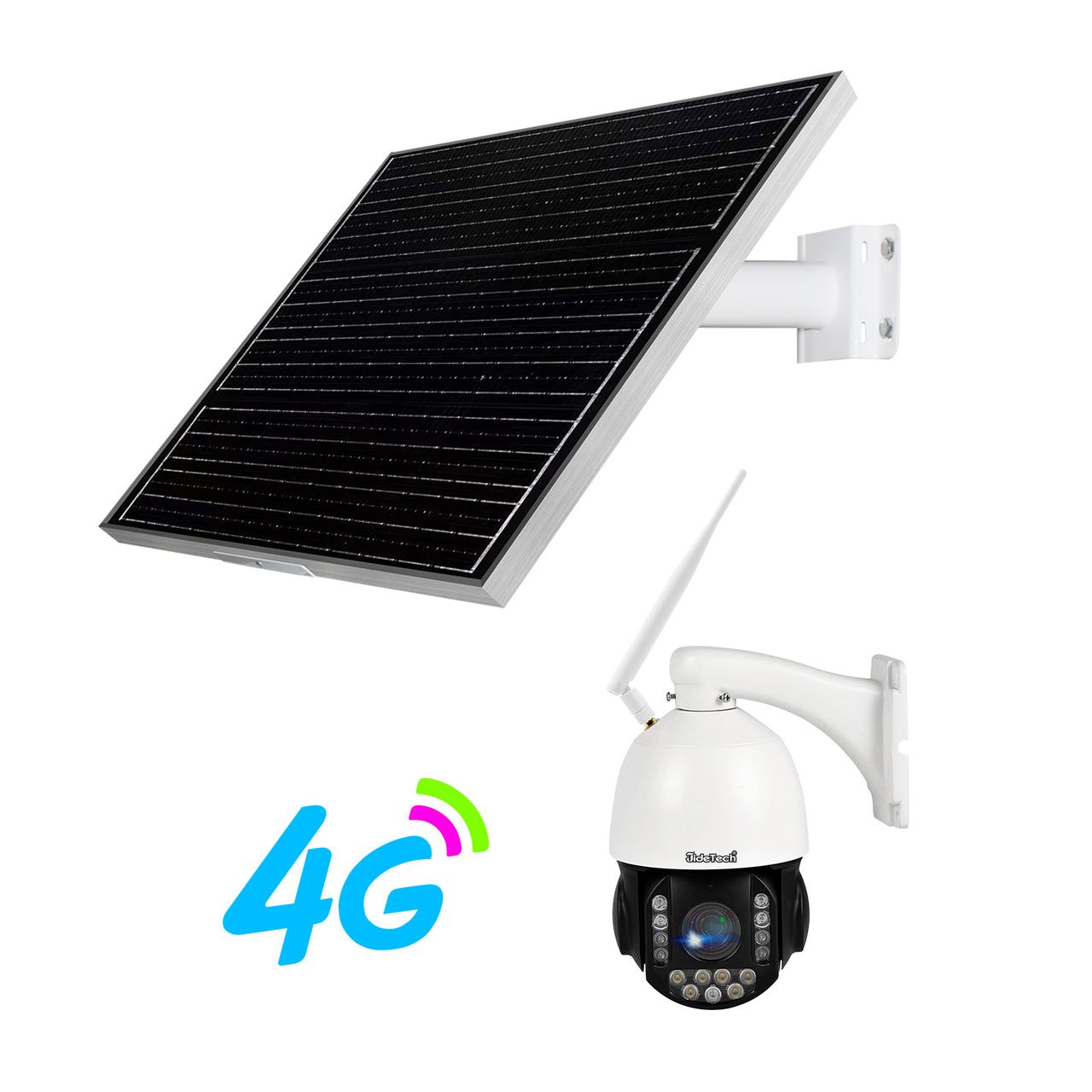 JideTech 4G 5MP 20X 4G PTZ IP Security Camera With 100W60A Solar Panel（P2Plus-5MP20X-4G）