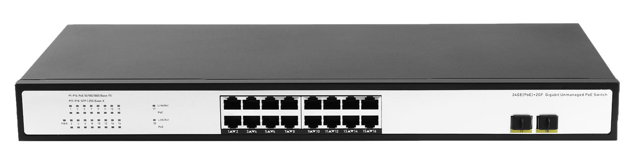 JideTech Gigabit 18-port PoE switch (516GP-2SFP)