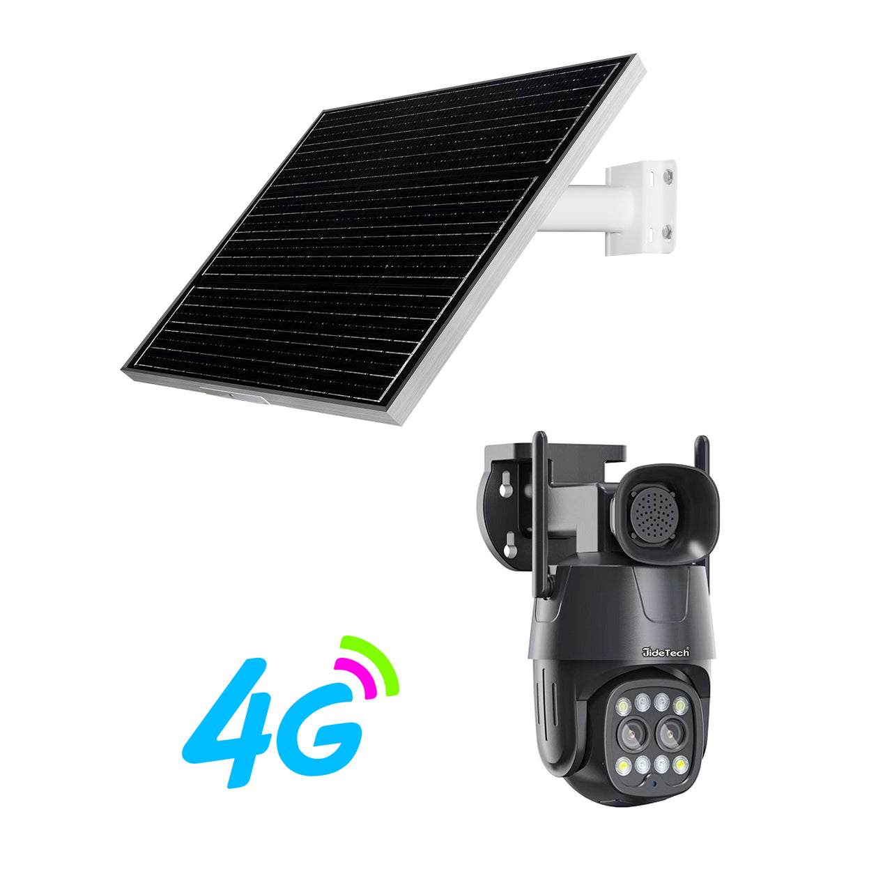 JideTech 2MP/4MP/8MP 4G Dual Lens Solar Powered PTZ Security Camera(Q4-8MP4G)